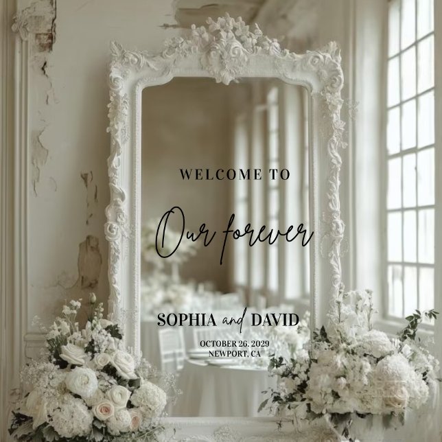 Modern Wedding Welcome Mirror Decal Sign Script (Creator Uploaded)