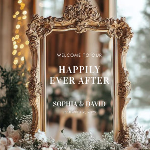 Modern Wedding Welcome Mirror Decal Sign Script