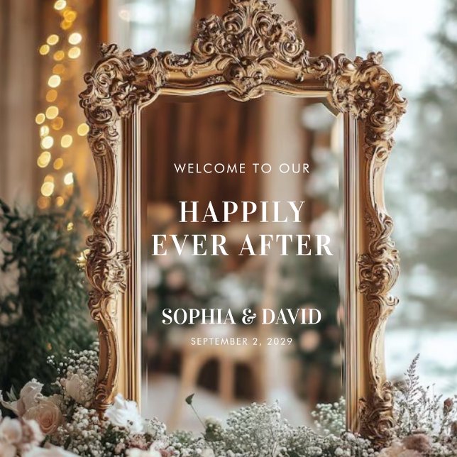 Modern Wedding Welcome Mirror Decal Sign Script (Creator Uploaded)