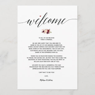 Modern Wedding Welcome nand Itinerary card