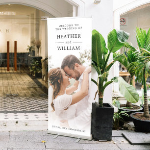 Modern Wedding Welcome Photo Retractable Banner