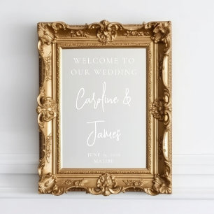 Modern Wedding Welcome Script Mirror Window Cling