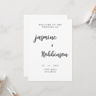 Modern Wedding Welcome Sign Invitation