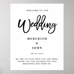 Modern Wedding Welcome Sign, Minimalist Wedding Poster