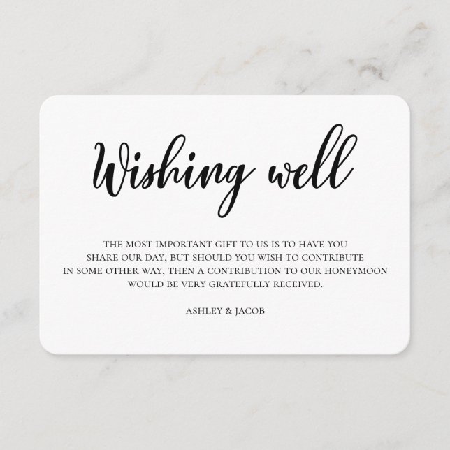 Modern wedding wishing well Black and white insert (Front)