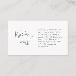 Modern Wedding Wishing Well, Gift of Money, Grey Enclosure Card