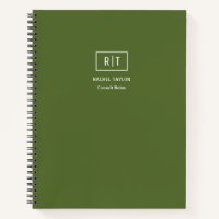 Modern Weekly Monthly Dark Olive Green Monogram