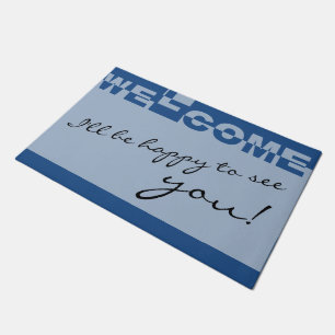 Modern WELCOME Banner + your backgr. & ideas Doormat