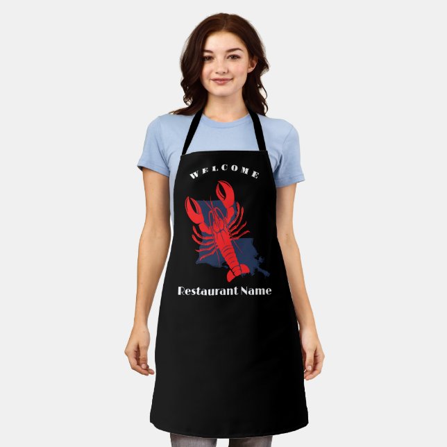Modern welcome crawfish Louisiana custom name  Apron (Worn)