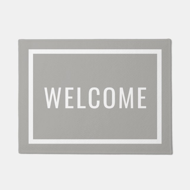 Modern Welcome | Editable Colours Doormat (Front)