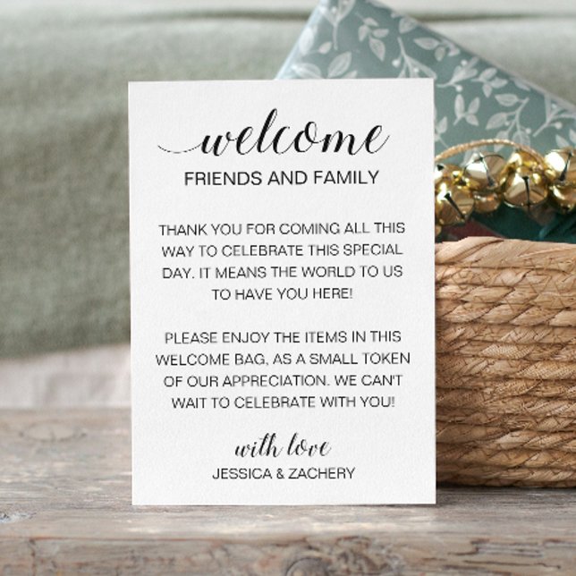 Modern Welcome Gift Basket Bag Thank You Wedding Enclosure Card (Creator Uploaded)
