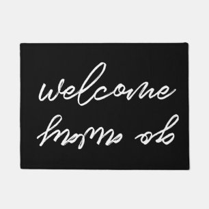 Modern Welcome & Go away upside down Doormat