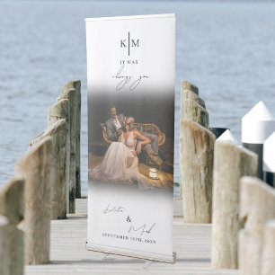 Modern Welcome It Was Always You Wedding Photo Retractable Banner
