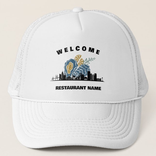 Modern welcome oyster Maryland restaurant name Trucker Hat (Front)