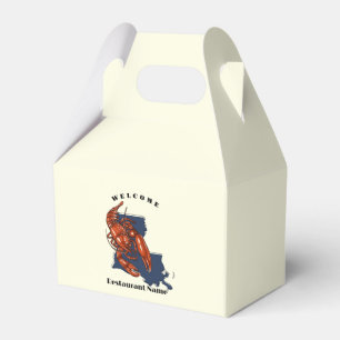 Modern welcome red crayfish Louisiana custom name Favour Box
