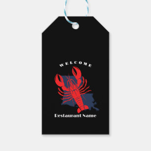 Modern welcome red crayfish Louisiana custom name Gift Tags
