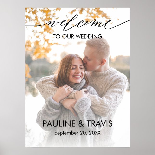 Modern Welcome sign wedding photo sign (Front)