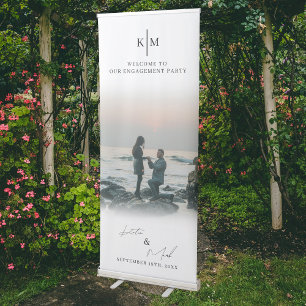 Modern Welcome To Our Engagement Party Photo Sign