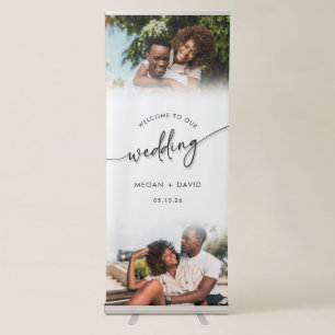 Modern Welcome to Our Wedding 2 Photos  Retractable Banner