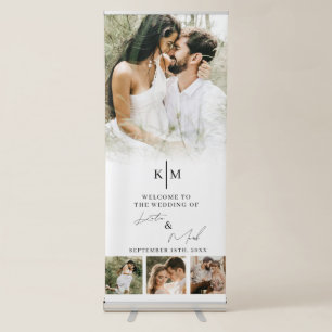 Modern Welcome To Our Wedding 4 Photos Sign