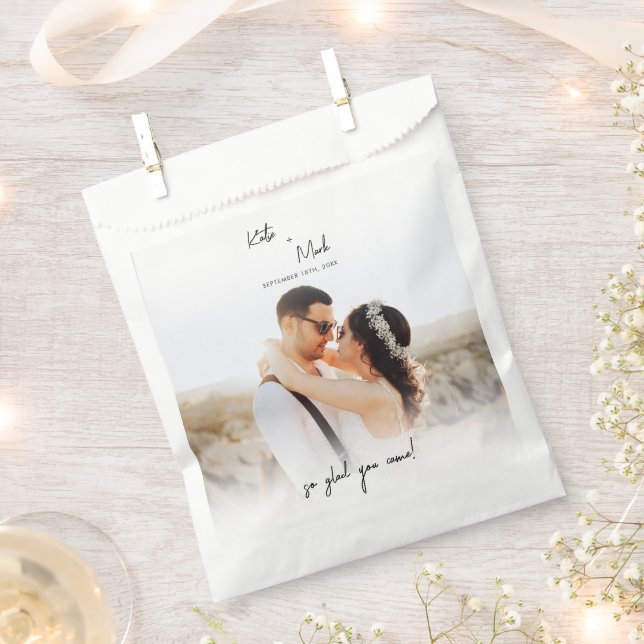 Modern Welcome To Our Wedding Favour Bags (Clipped)