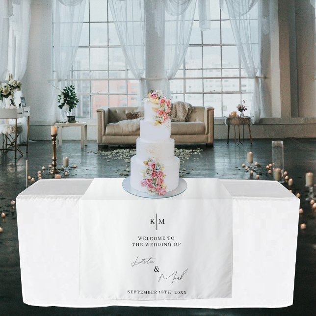 Modern Welcome To Our Wedding Table Runner Sign Tapestry (Modern Welcome To Our Wedding Table Runner Sign Tapestry)