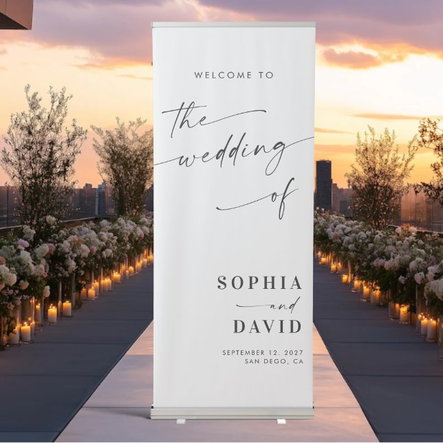 Modern Welcome Wedding Retractable Banner Template (Creator Uploaded)