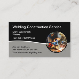 Modern Welding Construction Business Card