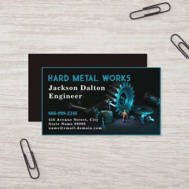 Modern Welding Fabricator Contractor Professional  Business Card (Front/Back In Situ)
