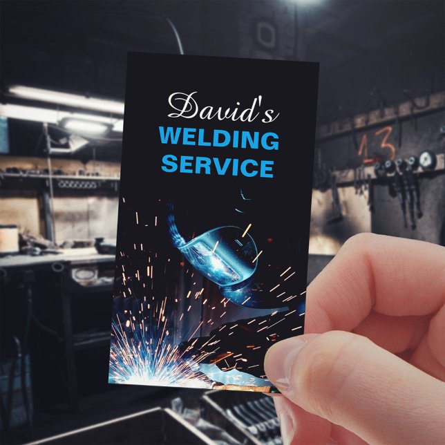 Modern Welding Service and Fabrication Photo Business Card (Creator Uploaded)