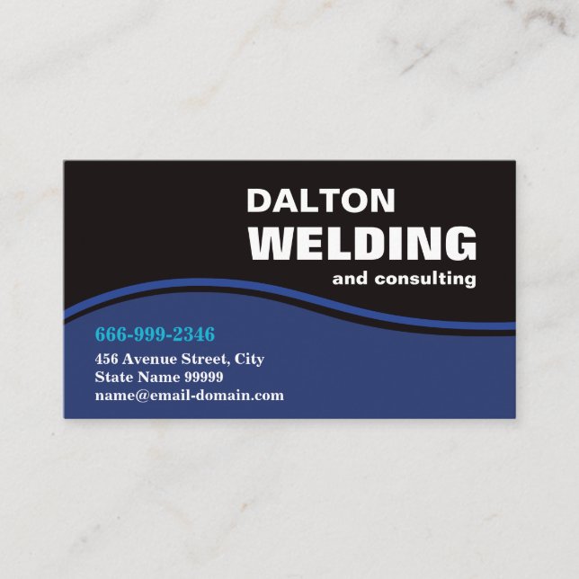 Modern Welding Service and Metal Fabrication Business Card (Front)