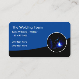 Modern Welding Services Welder Business Cards