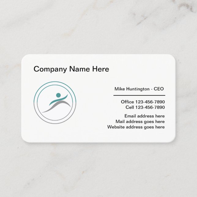 Modern Wellness Care Logo Business Cards (Front)
