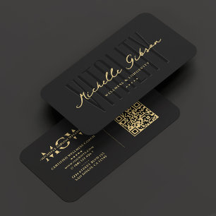 Modern Wellness Coach Dietician Black Business Card