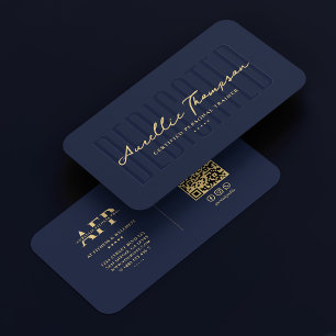 Modern Wellness Coach Nutritionist Dark Navy Blue Business Card
