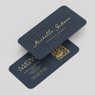 Modern Wellness Coach Personal Trainer Dark Blue Business Card