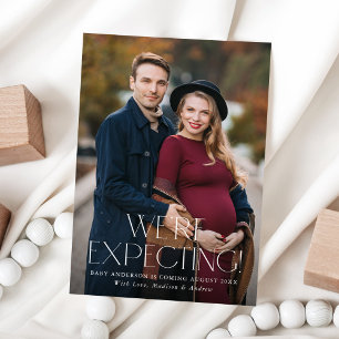 Modern We're Expecting 2 Photo Pregnancy Announcement