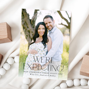 Modern We're Expecting 2 Photo Pregnancy Announcement