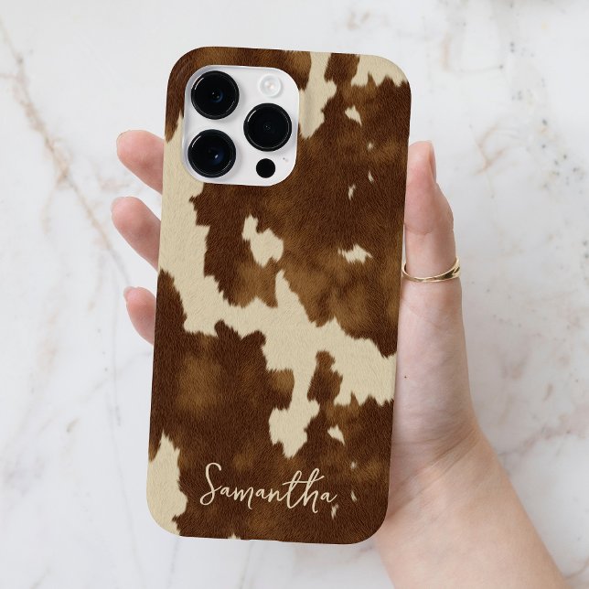 Modern Western Country Cowgirl Brown Script Name Case-Mate iPhone Case (Modern Western Country Cowgirl Brown Script Name Case-Mate iPhone Case)