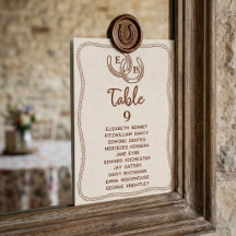 Modern Western Horseshoe Table Number Seating Card