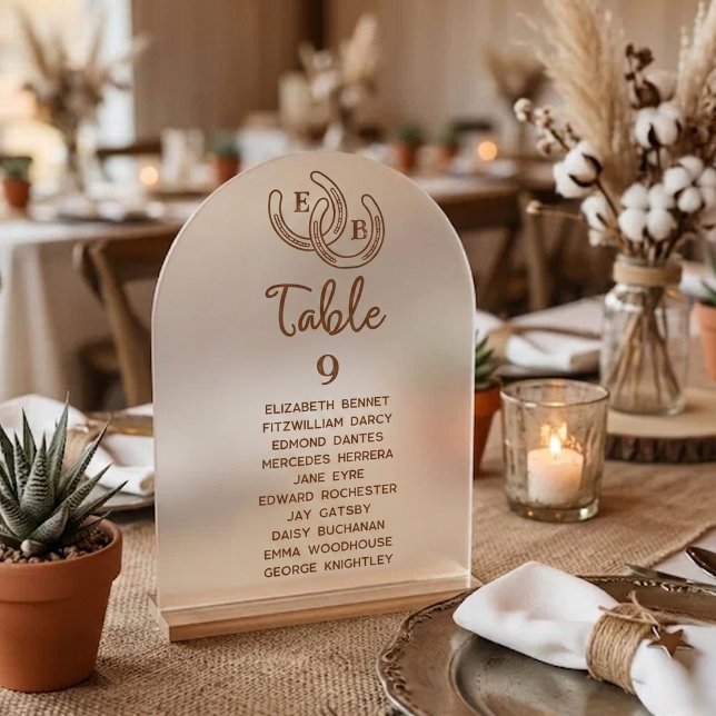 Modern Western Horseshoe Table Number Seating Card (Creator Uploaded)