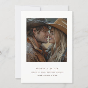 Modern Western Photo Boots Save the Date Invitation