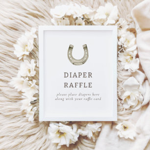 Modern Western Rodeo Baby Shower Raffle Sign