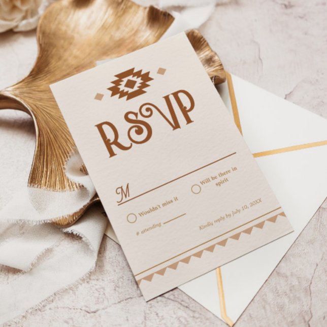 Modern Western Wedding RSVP Card (Creator Uploaded)