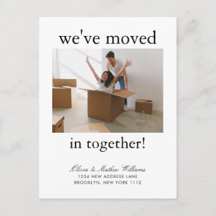 Modern We've Move in Together Photo Moving Announcement Postcard