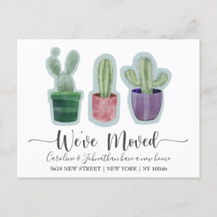 Modern We've Moved Cactus Announcement Postcard