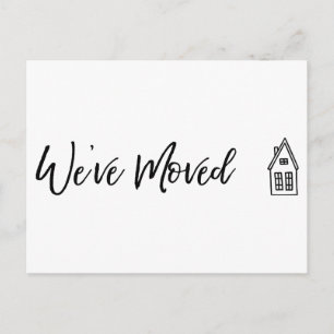 Modern "We've Moved" Card w/ Little House Drawing