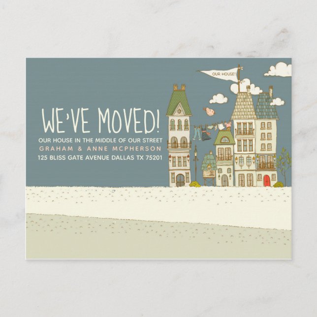 Modern We've Moved Change of Address Postcard (Front)