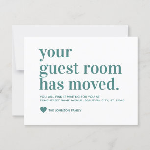 Modern We've Moved Guest Room Moving Moss Green Announcement