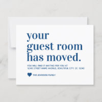 Modern We've Moved Guest Room Moving Navy Blue